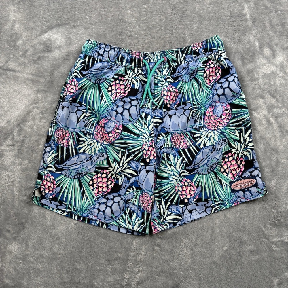Vineyard Vines Sea Turtles Chappy Swim Trunks Size Medium Resort Preppy